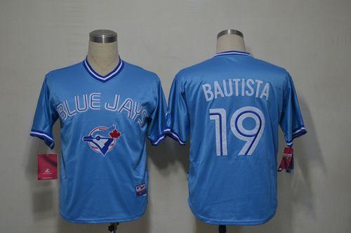 Blue Jays #19 Jose Bautista Light Blue Stitched Jersey