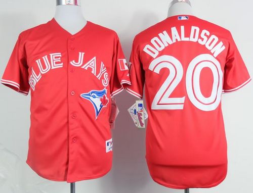 Blue Jays #20 Josh Donaldson Red Canada Day Stitched Jersey
