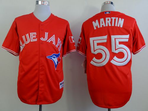 Blue Jays #55 Russell Martin Red Canada Day Stitched Jersey