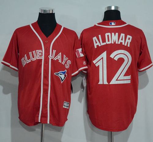Blue Jays #12 Roberto Alomar Red New Cool Base Canada Day Stitched Jersey