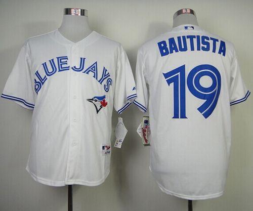 Blue Jays #19 Jose Bautista White Home Cool Base 2012 Stitched Jersey