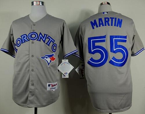 Blue Jays #55 Russell Martin Grey Stitched Jersey