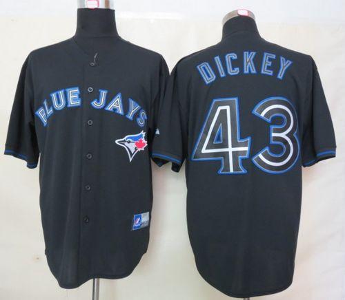 Blue Jays #43 R.A. Dickey Black Fashion Stitched Jersey