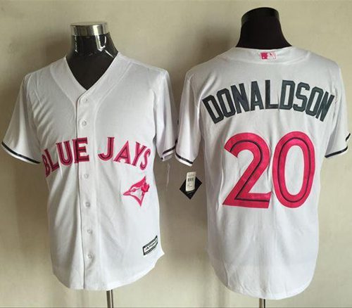 Blue Jays #20 Josh Donaldson White New Cool Base 2016 Mother's Day Stitched Jersey