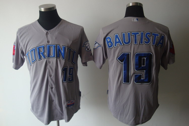 Blue Jays #19 Jose Bautista Grey Cool Base Stitched Jersey
