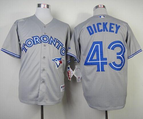Blue Jays #43 R.A. Dickey Grey Cool Base Stitched Jersey