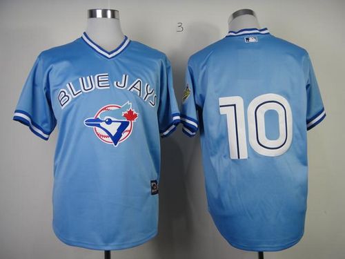 Blue Jays #10 Edwin Encarnacion Blue Stitched Jersey