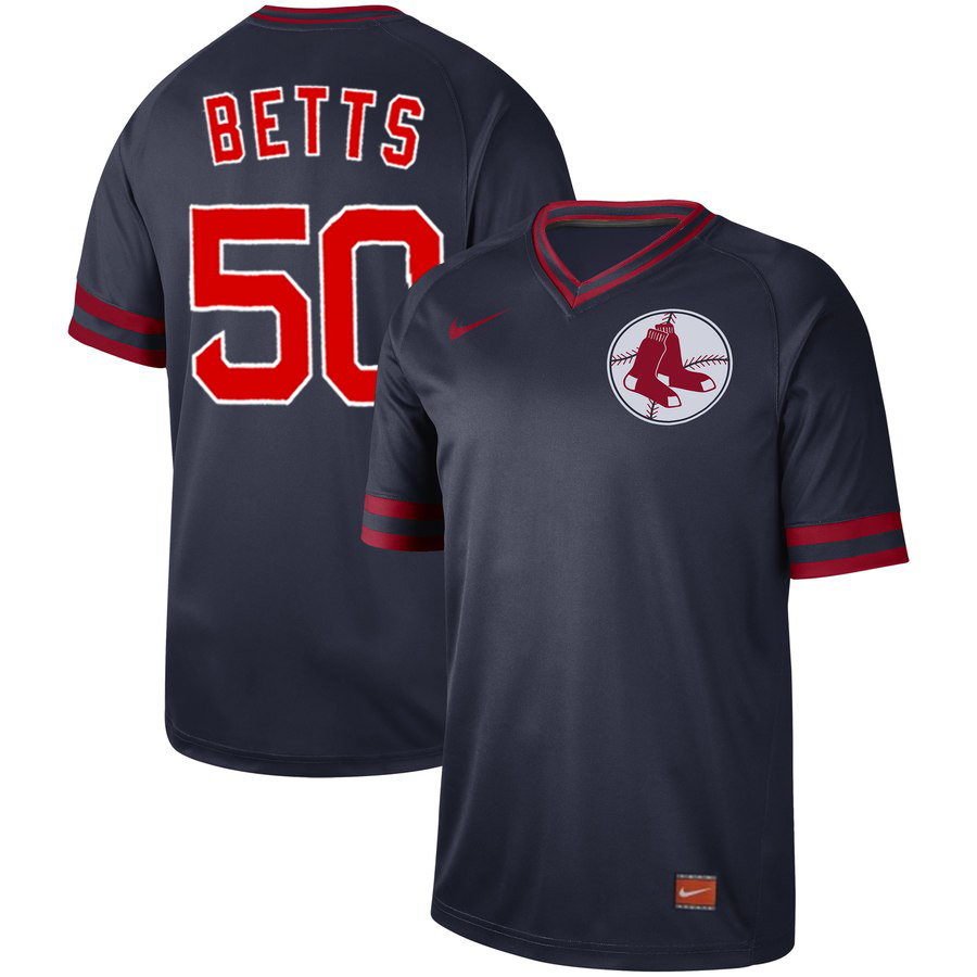 Boston Red Sox #50 Mookie Betts Navy Cooperstown Collection Legend Stitched Jersey