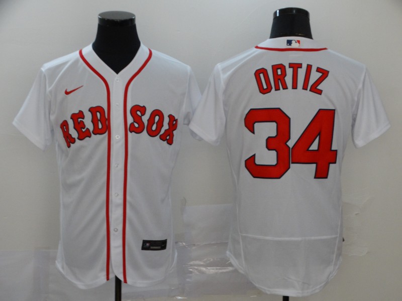 Boston Red Sox #34 David Ortiz White Flex Base Stitched Jersey