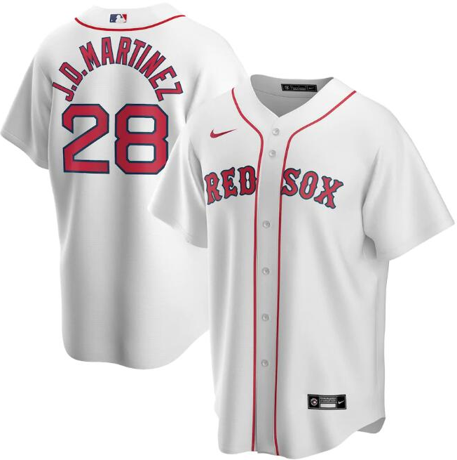 Boston Red Sox White #28 J.D. Martinez Cool Base Stitched Jersey