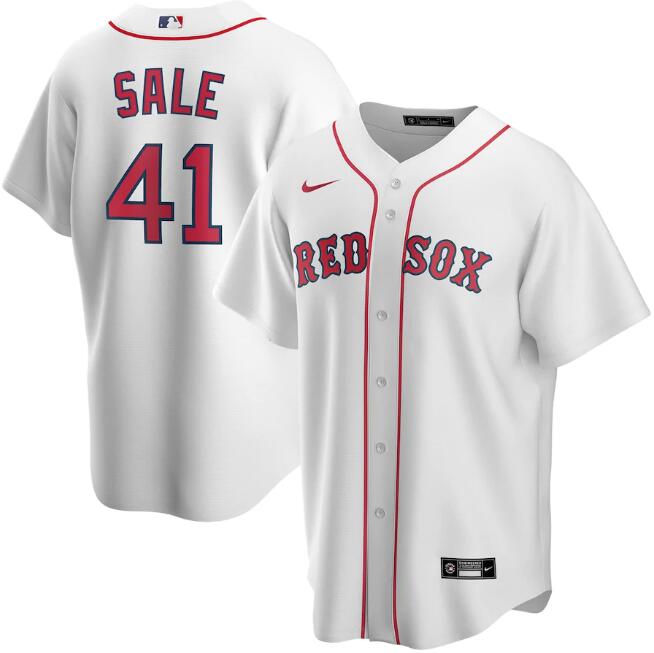 Boston Red Sox White #41 Chris Sale Cool Base Stitched Jersey