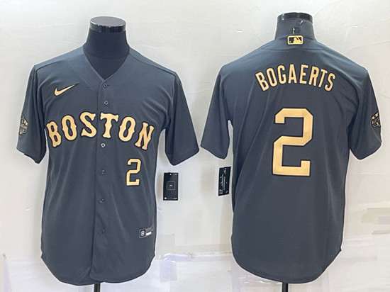 Boston Red Sox #2 Xander Bogaerts 2022 All-Star Charcoal Cool Base Stitched Jersey