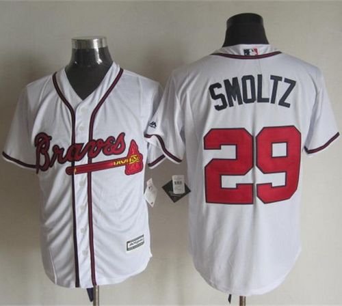 Braves #29 John Smoltz White New Cool Base Stitched Jersey