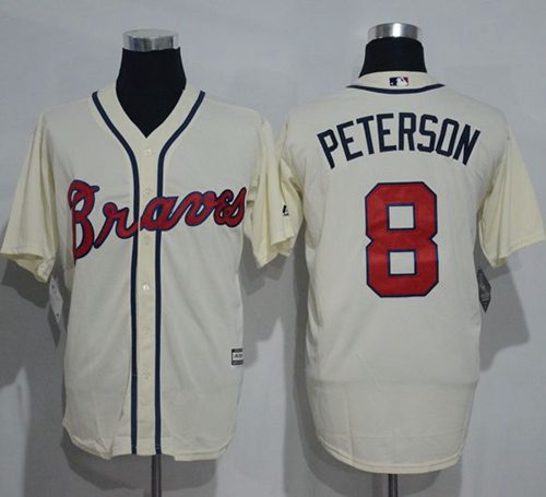 Braves #8 Jace Peterson Cream New Cool Base Stitched Jersey