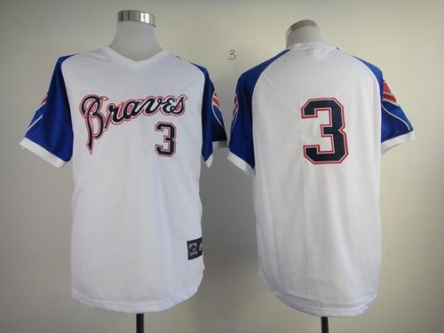 Braves #3 Dale Murphy White 1974 Throwback Stitched Jersey