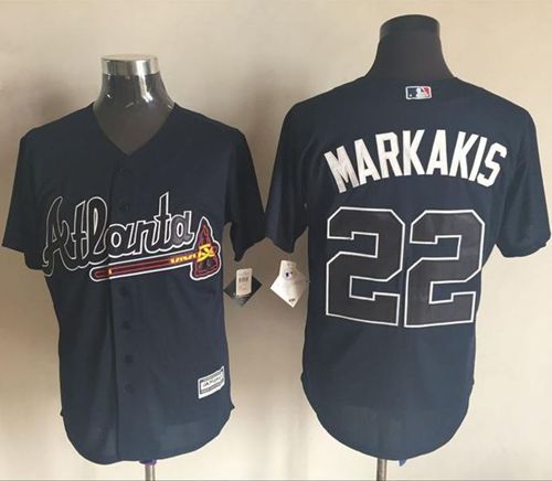 Braves #22 Nick Markakis Blue New Cool Base Stitched Jersey