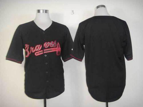 Braves Blank Black Fashion Stitched Jersey