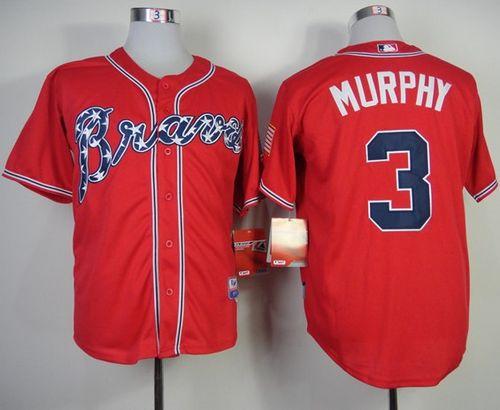 Braves #3 Dale Murphy Red Cool Base Stitched Jersey