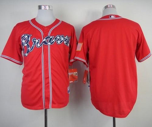 Braves Blank Red Cool Base Stitched Jersey