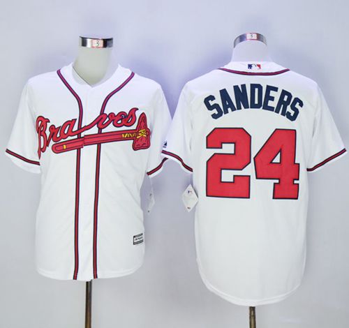 Braves #24 Deion Sanders White New Cool Base Stitched Jersey