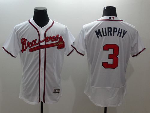 Braves #3 Dale Murphy White Flexbase Authentic Collection Stitched Jersey