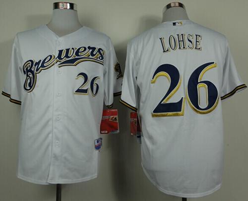 Brewers #26 Kyle Lohse White Cool Base Stitched Jersey