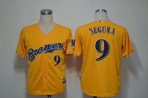 Brewers #9 Jean Segura Yellow Alternate Cool Base Stitched Jersey