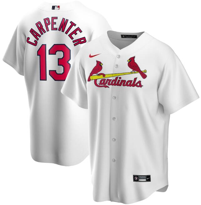 St. Louis Cardinals White #13 Matt Carpenter Cool Base Stitched Jersey