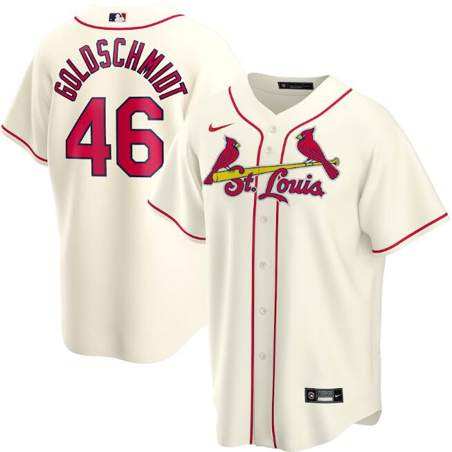 St. Louis Cardinals Cream #46 Paul Goldschmidt Cool Base Stitched Jersey