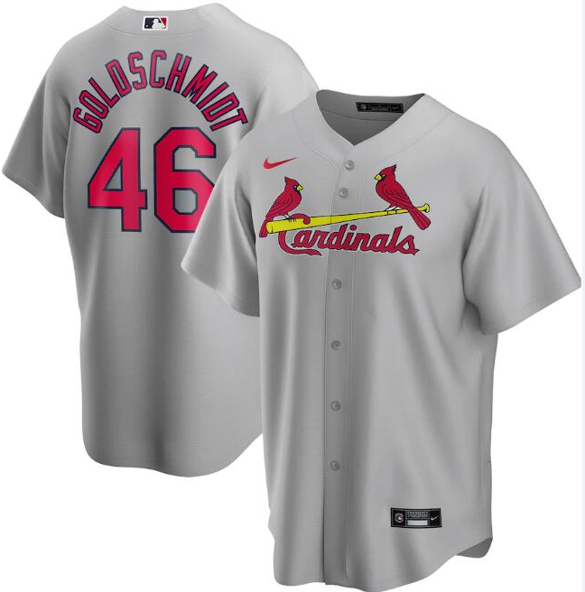 St. Louis Cardinals Grey #46 Paul Goldschmidt Cool Base Stitched Jersey