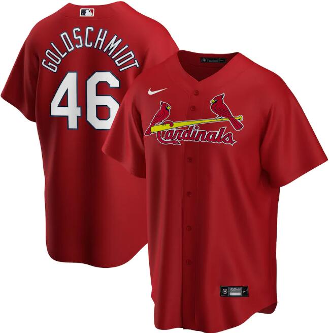 St. Louis Cardinals Red #46 Paul Goldschmidt Cool Base Stitched Jersey