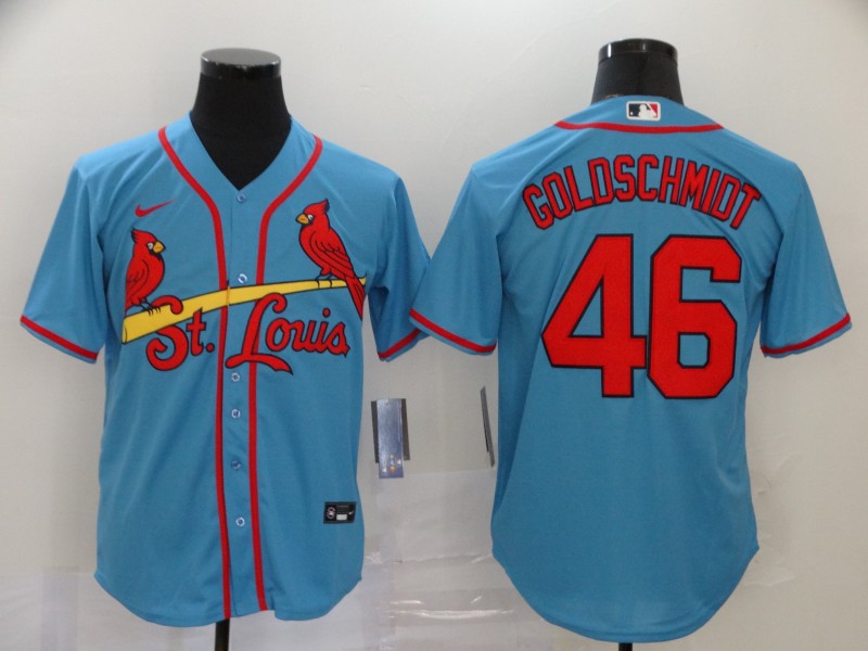 St. Louis Cardinals #46 Paul Goldschmidt Blue Cool Base Stitched Jersey