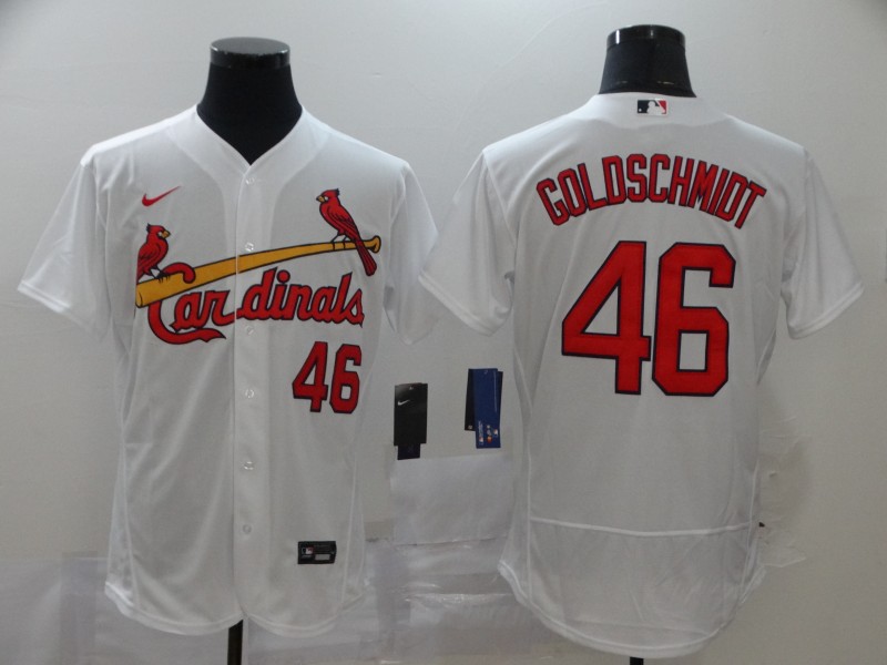 St. Louis Cardinals #46 Paul Goldschmidt White Flex Base Stitched Jersey