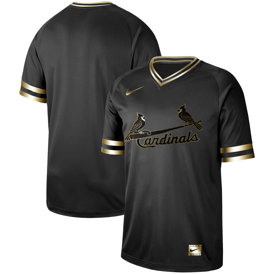 St. Louis Cardinals Black Gold Stitched Jersey