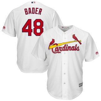 St. Louis Cardinals #48 Harrison Bader White Cool Base Stitched Jersey