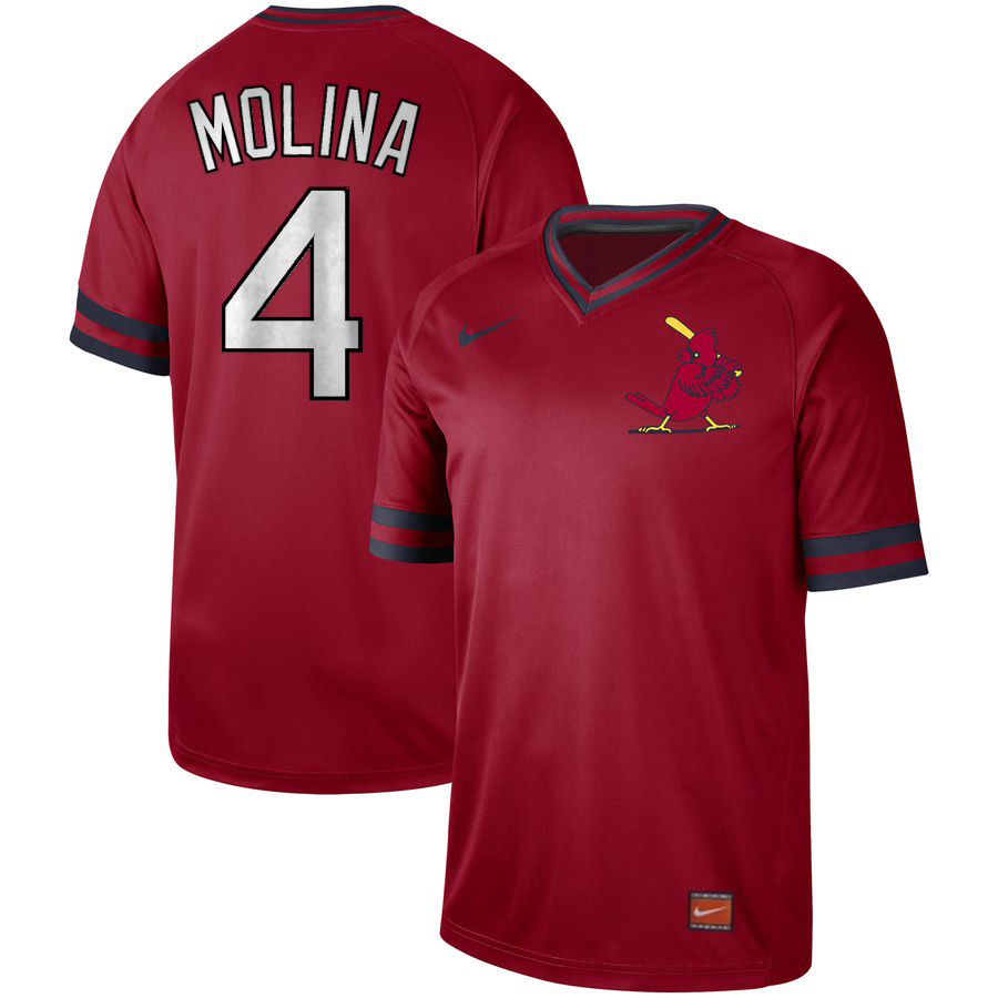 St. Louis Cardinals #4 Yadier Molina Cooperstown Collection Legend Stitched Jersey