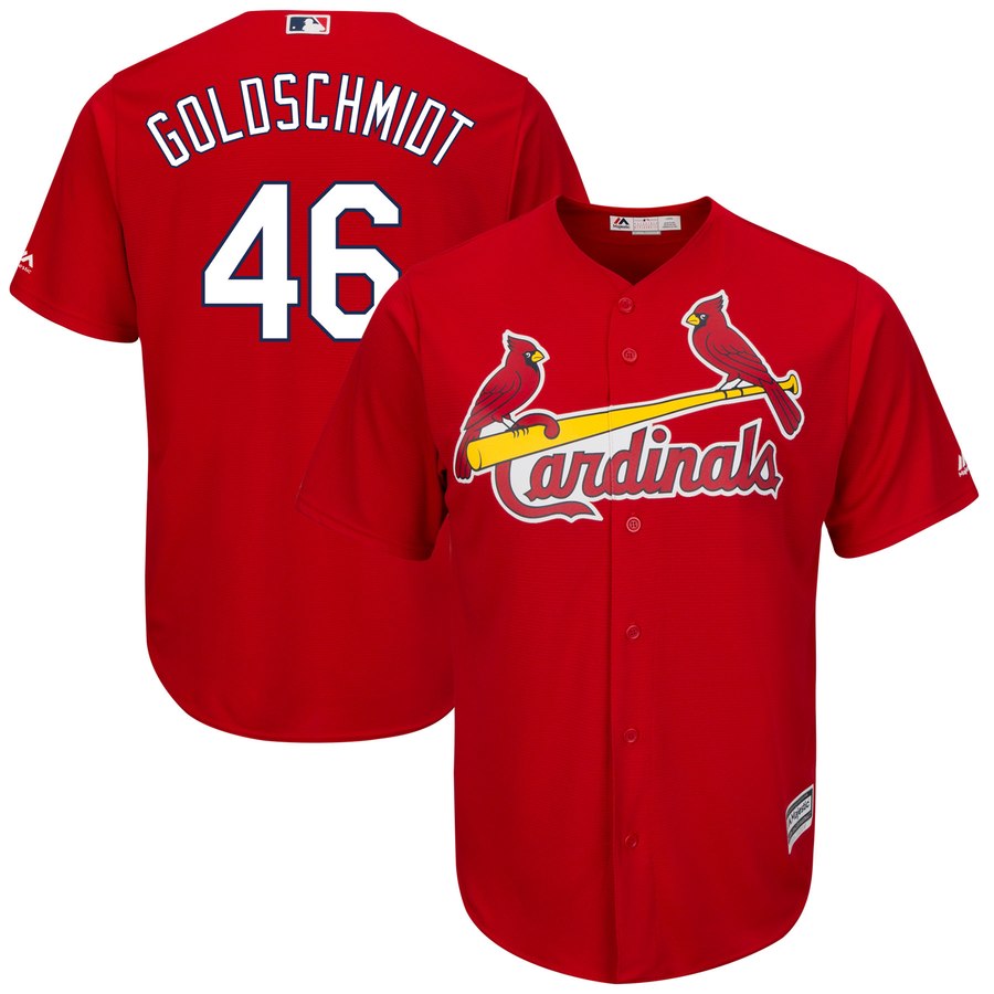St. Louis Cardinals #46 Paul Goldschmidt Majestic Red Cool Base Stitched Jersey