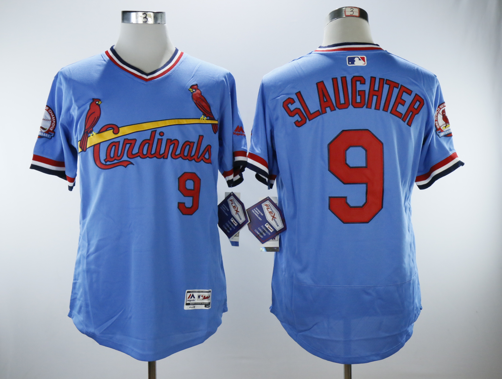 St.Louis Cardinals #9 Enos Slaughter Light Blue Cooperstown Collection Flexbase Stitched Jersey