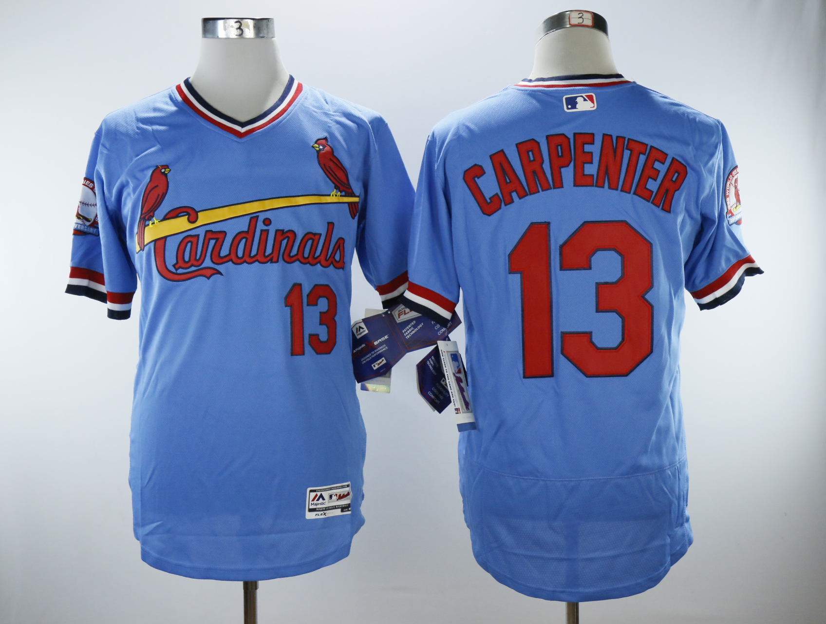 St.Louis Cardinals #13 Matt Carpenter Light Blue Cooperstown Collection Flexbase Stitched Jersey