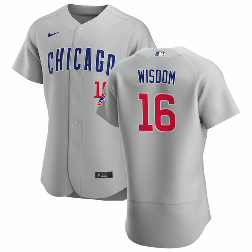 Chicago Cubs #16 Patrick Wisdom Gray Flex Base Stitched Jersey