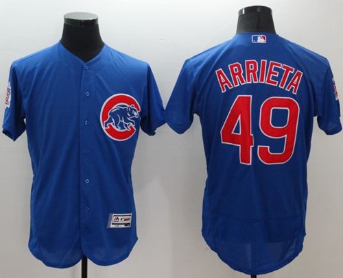 Cubs #49 Jake Arrieta Blue Flexbase Authentic Collection Stitched Jersey
