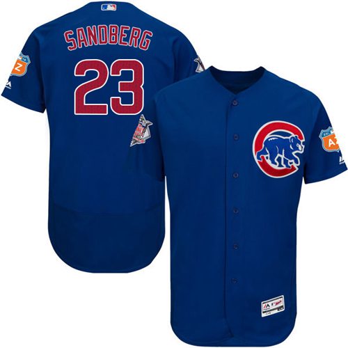 Cubs #23 Ryne Sandberg Blue Flexbase Authentic Collection Stitched Jersey