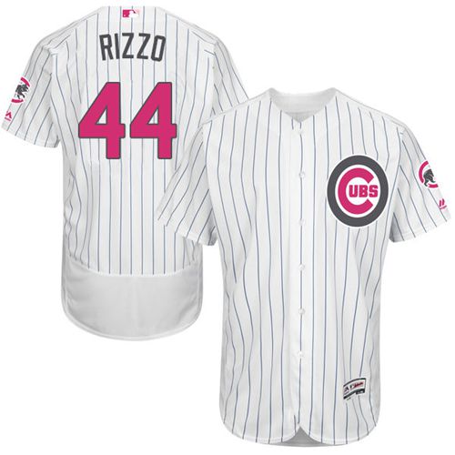 Cubs #44 Anthony Rizzo White(Blue Strip) Flexbase Authentic Collection 2016 Mother's Day Stitched Jersey