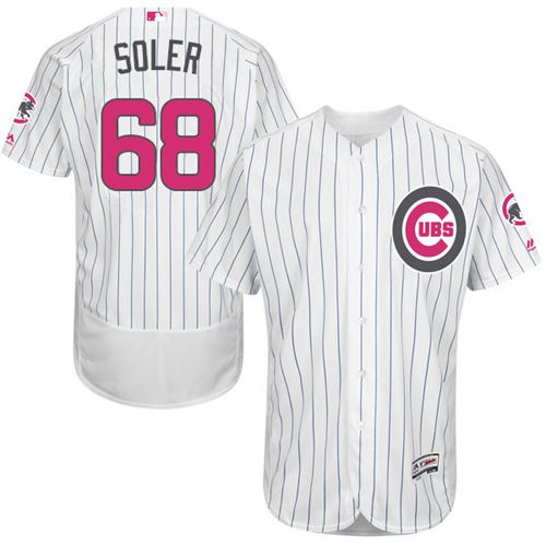 Cubs #68 Jorge Soler White(Blue Strip) Flexbase Authentic Collection 2016 Mother's Day Stitched Jersey