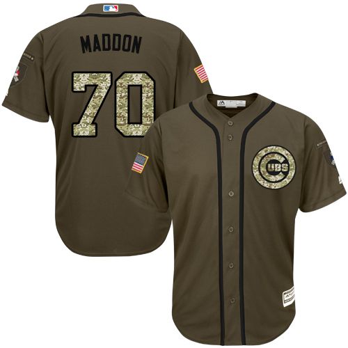 Cubs #70 Joe Maddon Green Salute To Service Stitched Jersey