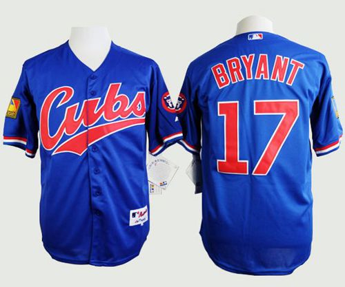 Cubs #17 Kris Bryant Blue 1994 Turn Back The Clock Stitched Jersey