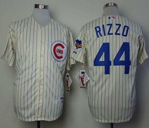 Cubs #44 Anthony Rizzo Cream 1969 Turn Back The Clock Stitched Jersey
