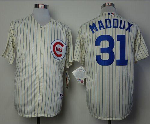 Cubs #31 Greg Maddux Cream 1969 Turn Back The Clock Stitched Jersey
