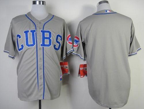 Cubs Blank Grey Alternate Road Cool Base Stitched Jersey