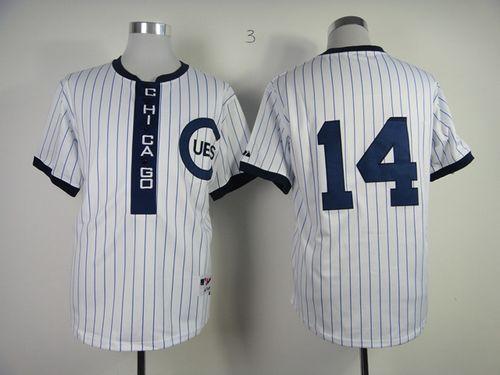Cubs #14 Ernie Banks White 1909 Turn Back The Clock Stitched Jersey